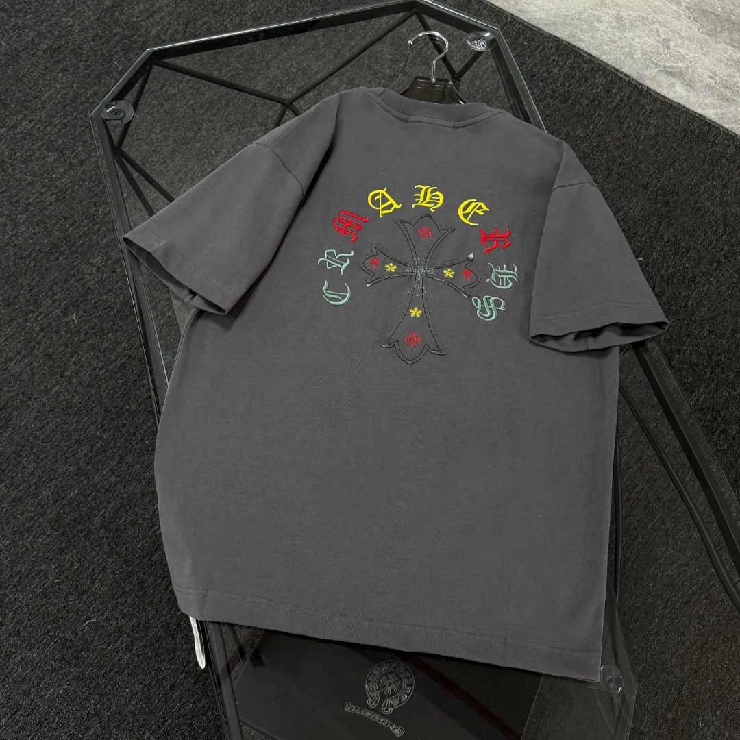 P180 Chrome Hearts 25 high version fabrics made of 300g high-density cotton, no deformation, no shrinkage, complete with three labels, same style for men and women, process: patch embroidery, color: white, black, gray SIZE: S-XL